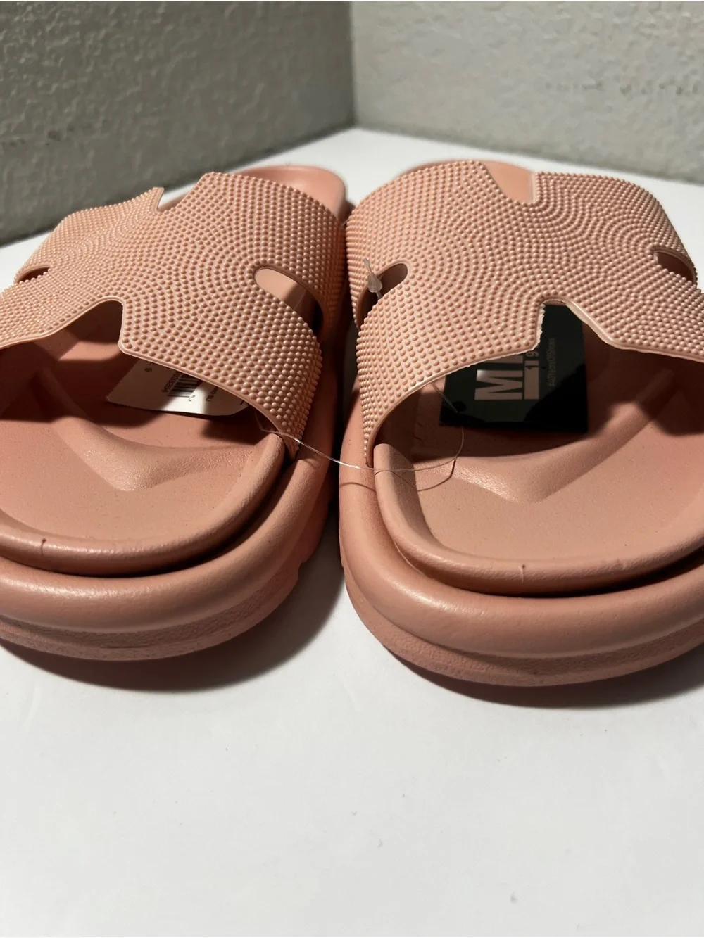 MIA Bertini H Band Slide Sandals Blush Pink Size 9 summer beach cushioned NWT